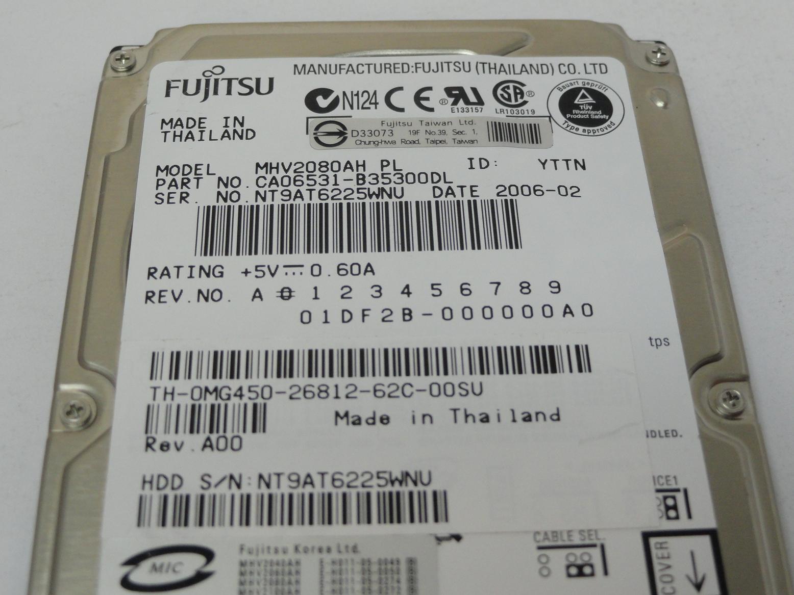 MC6417_CA06531-B35300DL_Fujitsu Dell 80GB IDE 5400rpm 2.5in HDD - Image3