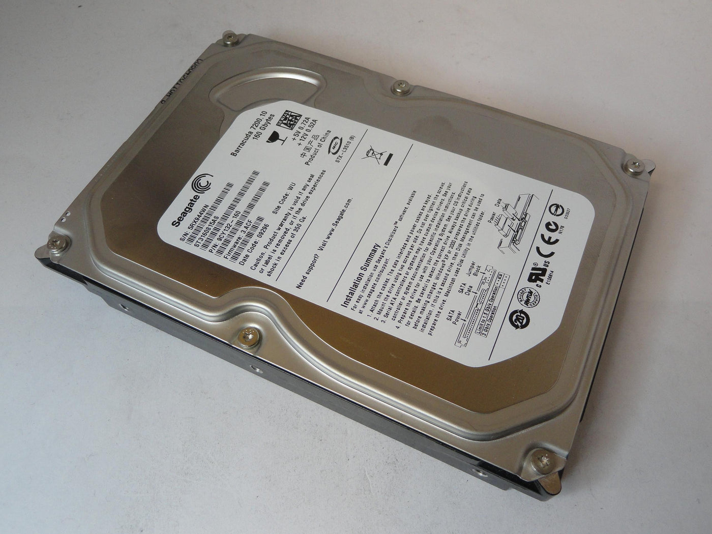 Seagate 160GB SATA 7200rpm 3.5in HDD ( 9CY132-160 ST3160815SV ) ASIS