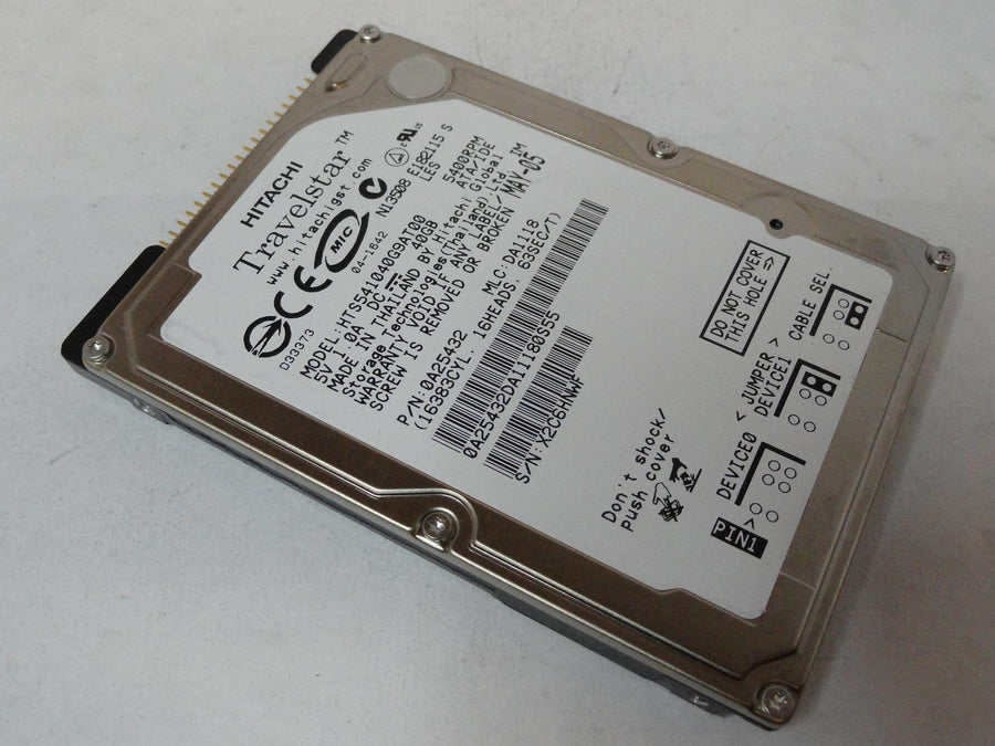 0A25432 - Hitachi 40GB IDE 5400rpm 2.5in HDD - Refurbished