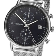 Sekonda Chronograph Black Dial Mesh Strap Gents Watch 1195