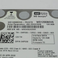 WD1200BEVS-75UST0 - Western Digital Dell 120Gb SATA 5400rpm 2.5in HDD - Refurbished