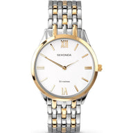 Sekonda Classic White Dial Two Tone Stainless Steel Bracelet Gents Watch ( 3449 )