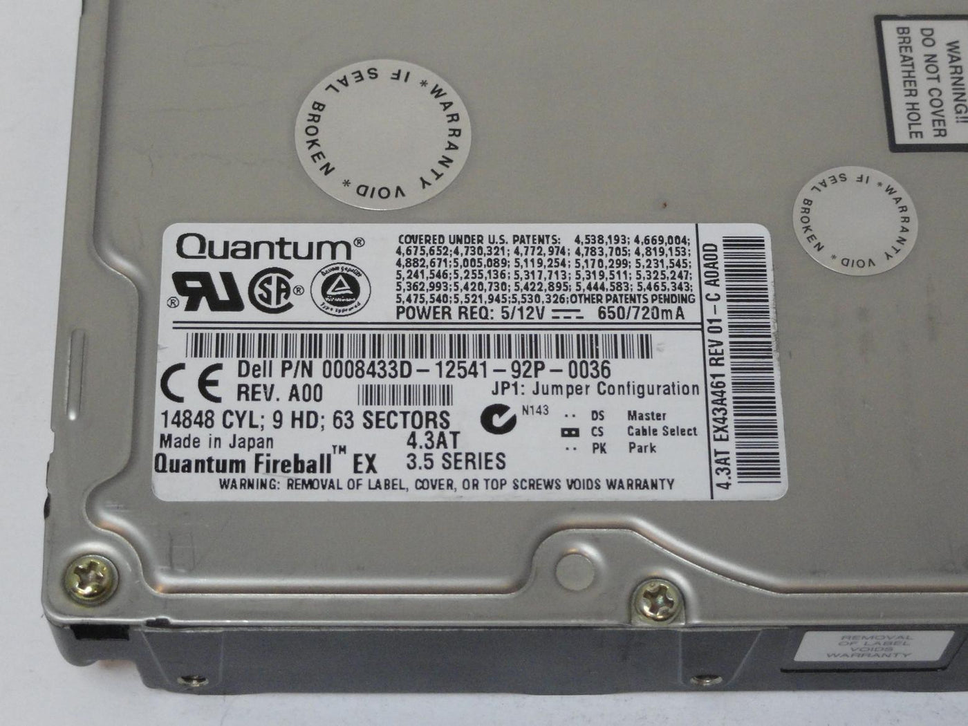 MC2955_CR43A011_Quantum 4.3GB IDE 5400rpm 3.5in HDD - Image3