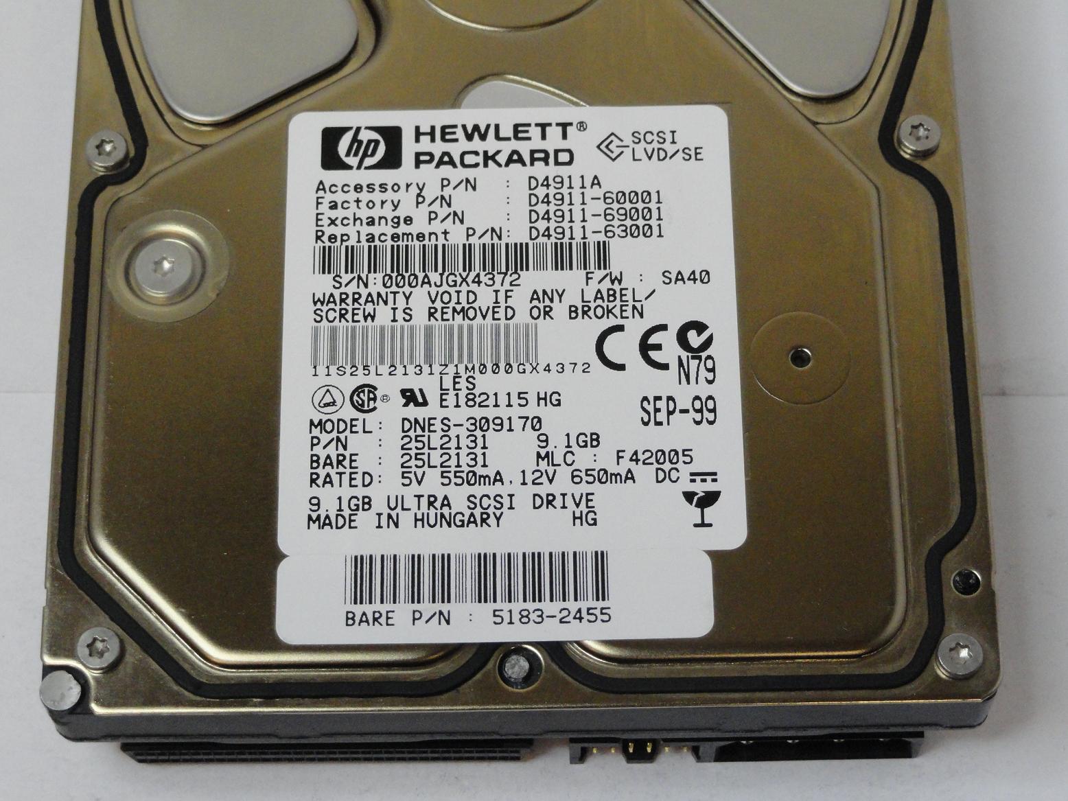 PR11926_25L2131_IBM HP 9.1GB SCSI 80 Pin 7200rpm 3.5in HDD - Image4