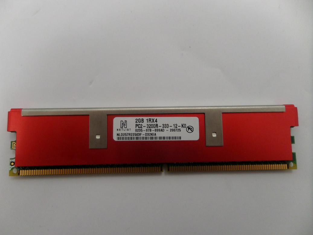 NLD257R22503F-D32KIA - NetList 2GB PC2-3200 DDR2-400MHz ECC Registered CL3 240-Pin DIMM Memory Module - Refurbished