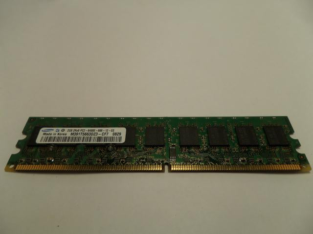 M391T5663DZ3-CF7 - Samsung 2GB 240p PC2-6400 CL6 18c 128x8 DDR2-800 2Rx8 1.8V ECC Unbuffered DIMM - Refurbished