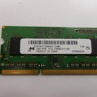 MT8KTF25664HZ-1G4M1 - Micron 2GB PC3-10600 DDR3-1333MHz non-ECC Unbuffered CL9 204-Pin SoDimm 1.35V Low Voltage Single Rank Memory Module - Refurbished