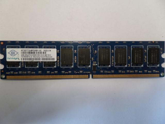 NT2GT72U8PD0BY-3C - Nanya 2GB PC2-5300 DDR2-667MHz ECC Unbuffered CL5 240-Pin DIMM Memory - Refurbished