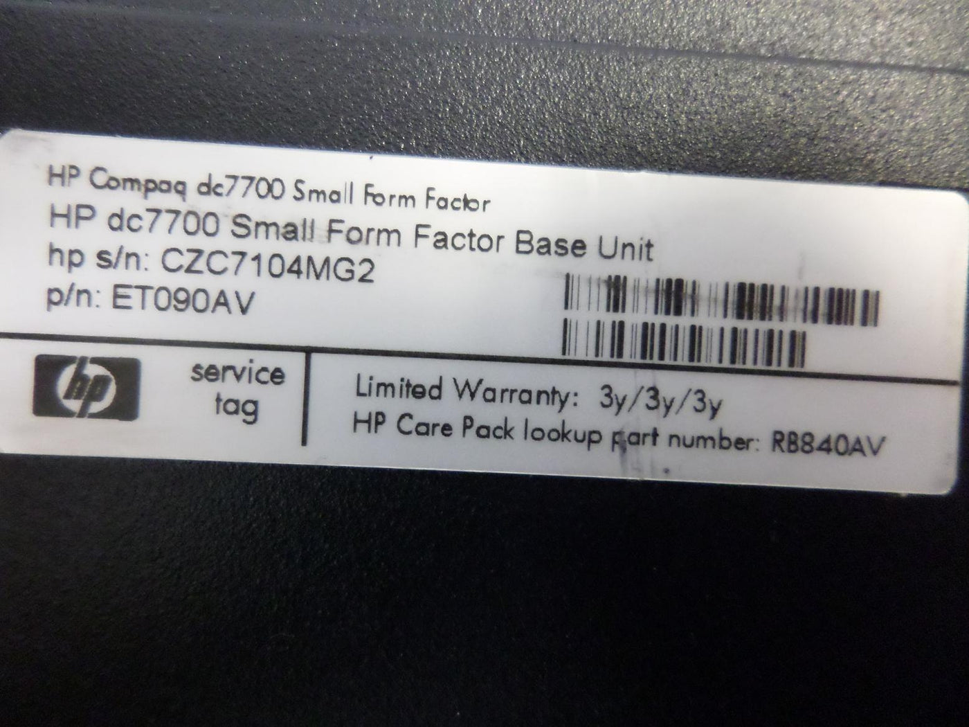 PR24866_ET090AV_HP Compaq dc7700 Core 2 Duo 2.4GHz SFF PC - Image4