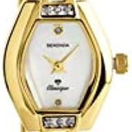 Sekonda Ladies Diamond Set Gold Plated Stainless Steel Bracelet Mother Of Pearl Dial Dress Watch 4001