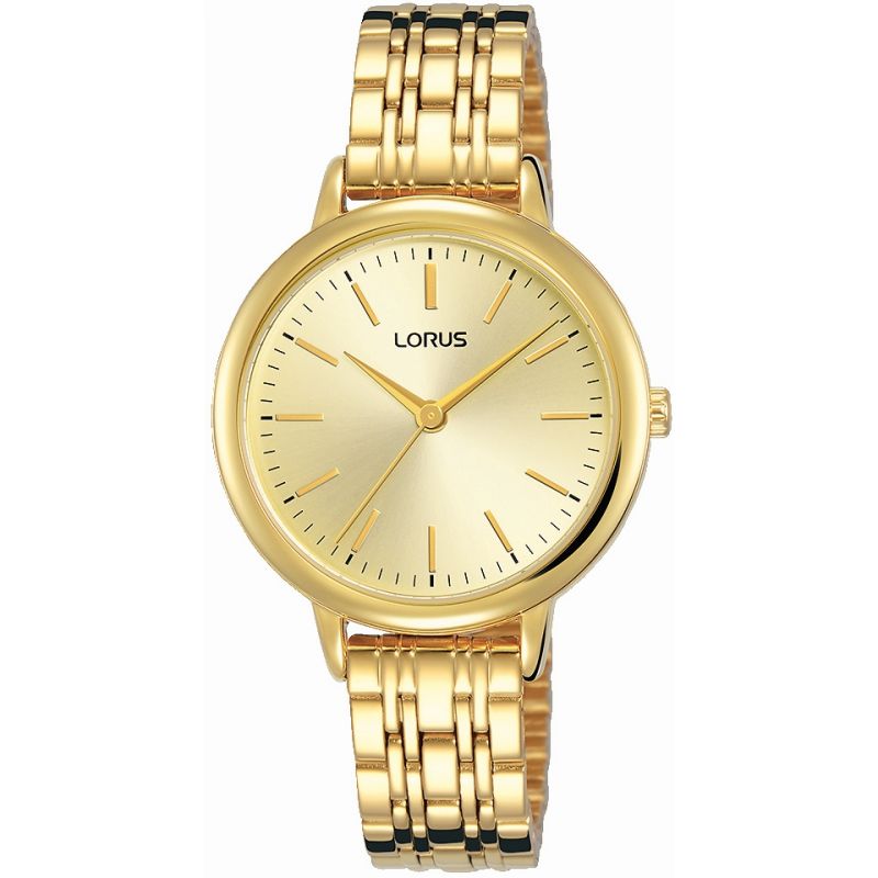 Lorus Ladies Gold Plated Bracelet Watch RG204QX9