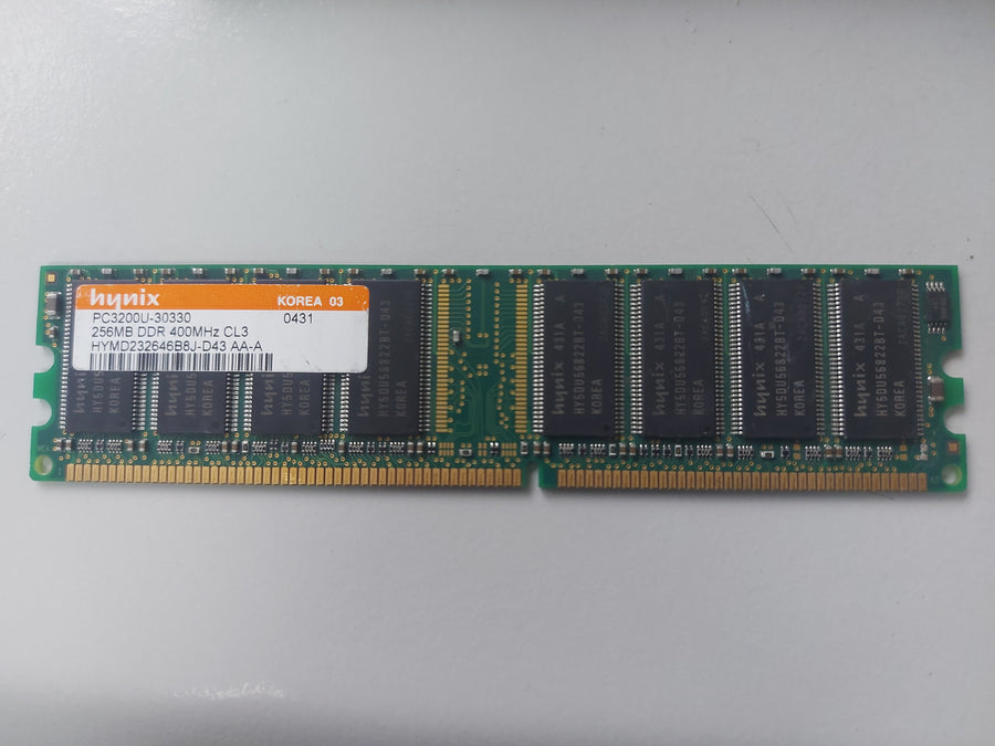 Hynix 256MB PC3200 DDR-400MHz Non-ECC Unbuffered CL3 184-Pin DIMM ( HYMD232646B8J-D43 ) REF