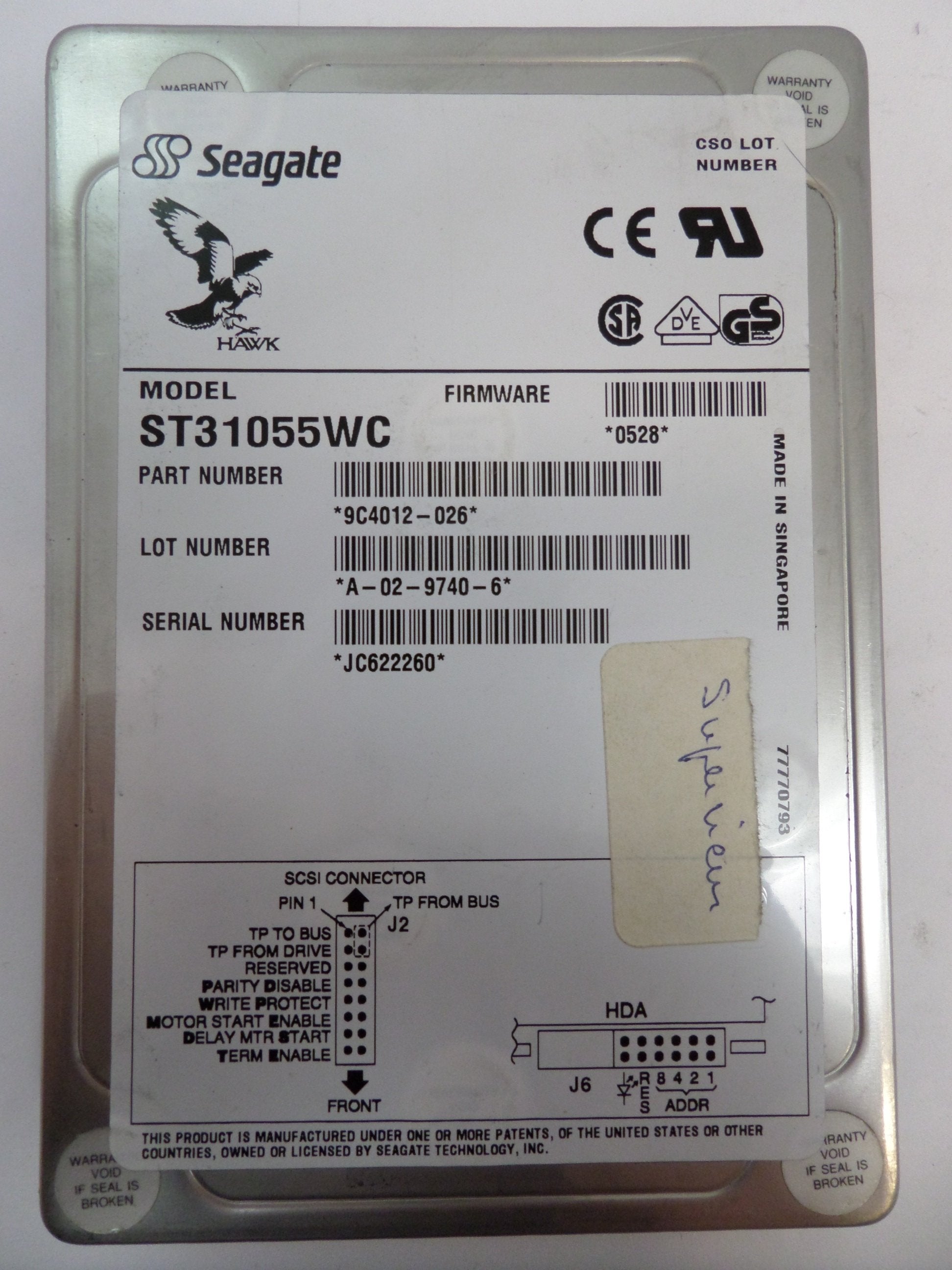 PR26073_9C4012-026_Seagate 1GB SCSI 80pin 5400rpm 3.5in HDD - Image3