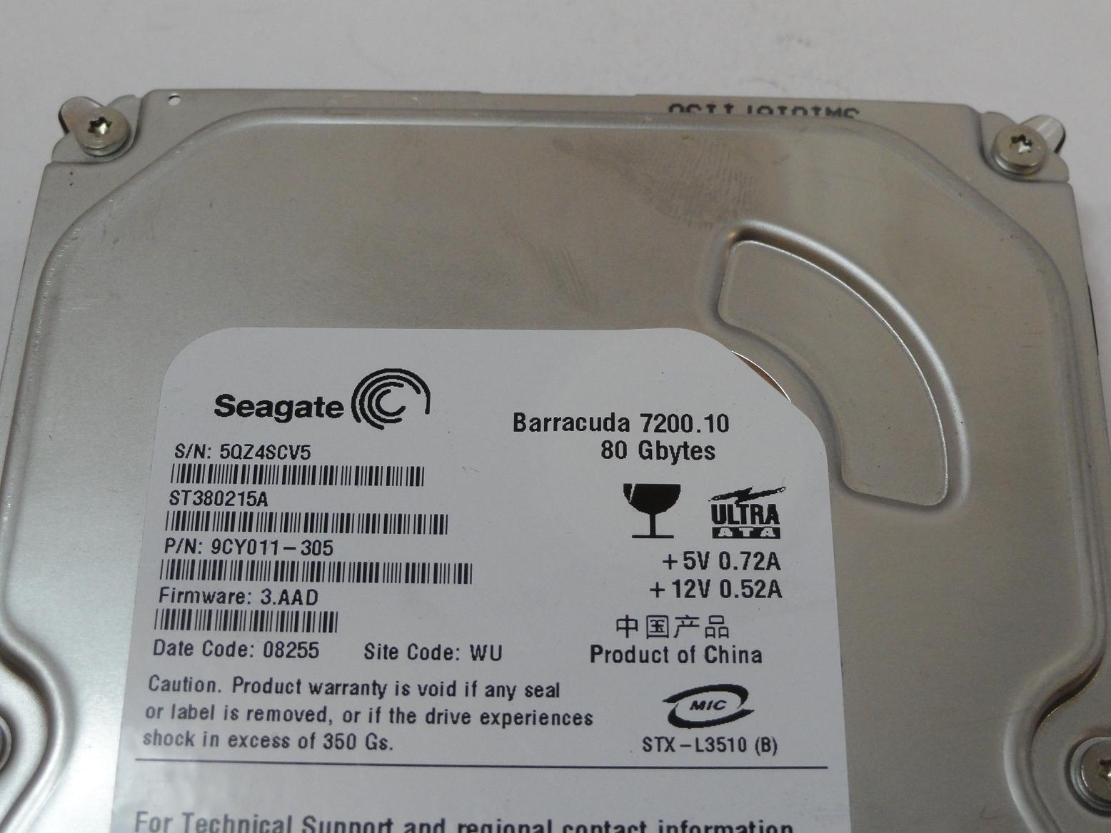 MC5603_9CY011-305_Seagate 80GB IDE 7200rpm 3.5in HDD - Image3