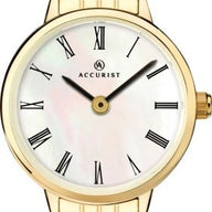 Accurist Ladies Analogue Quartz Watch With White Dial And Gold Stainless Steel Bracelet ( 8209 )