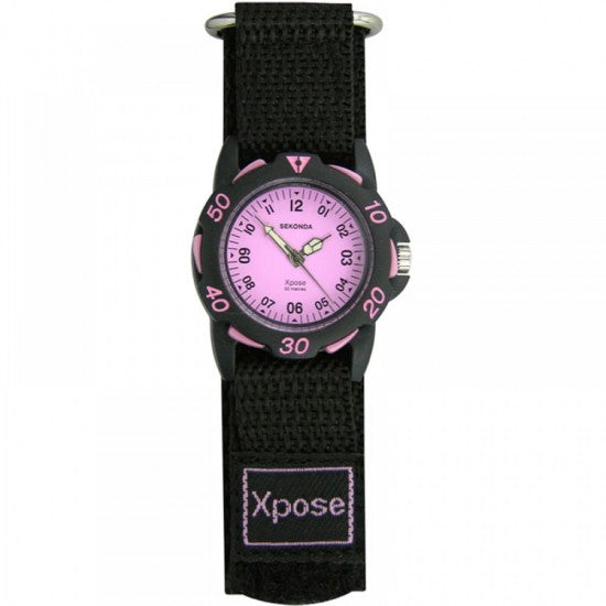 Sekonda Kids Black Cloth Strap Wrist Watch 3893