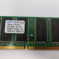 M464S1724IUS-L7A - Samsung 128MB PC133 133MHz non-ECC Unbuffered CL3 144-Pin SDRAM SoDimm Memory Module Mfr P/N M464S1724IUS-L7A - Refurbished