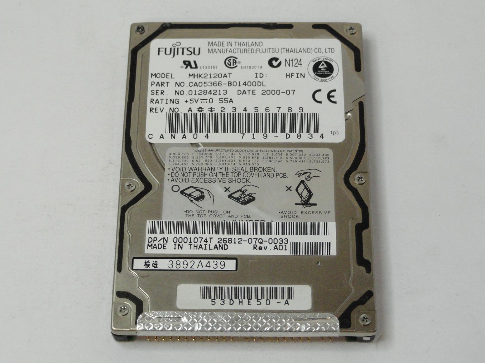 MC6192_CA05366-B01400DL_Fujitsu Dell 12GB IDE 4200rpm 2.5in HDD - Image3