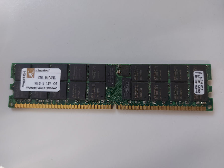 Kingston 4GB Kit (2 X 2GB) DDR2-400MHz PC2-3200 ECC Registered CL3 240-Pin DIMM Dual Rank Memory ( KTH-MLG4/4G 9965292-001.B01 ) REF
