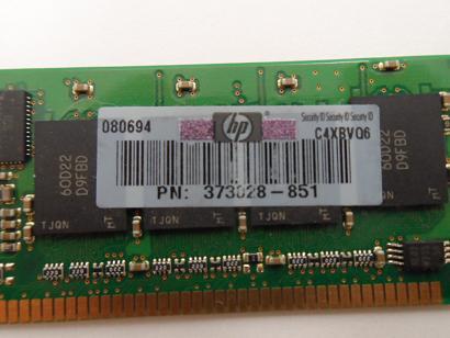 MT9VDDF6472Y-40BD3(HP1) - +HP/Micron 512MB PC3200 DDR-400MHz ECC Registered CL3 184-Pin DIMM Single Rank Memory Module Mfr P/N MT9VDDF6472Y-40BD3 P/N 373028-851 - Refurbished