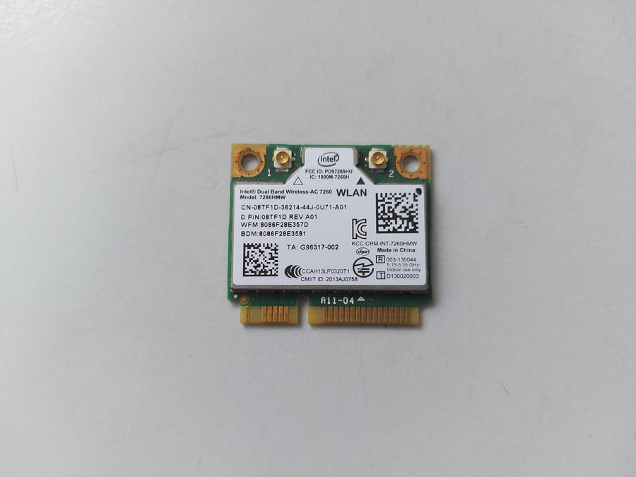 Intel Dell Latitude Dual Band Wireless-AC 7260 Laptop WLAN Card ( 08TF1D 7260HMW ) USED