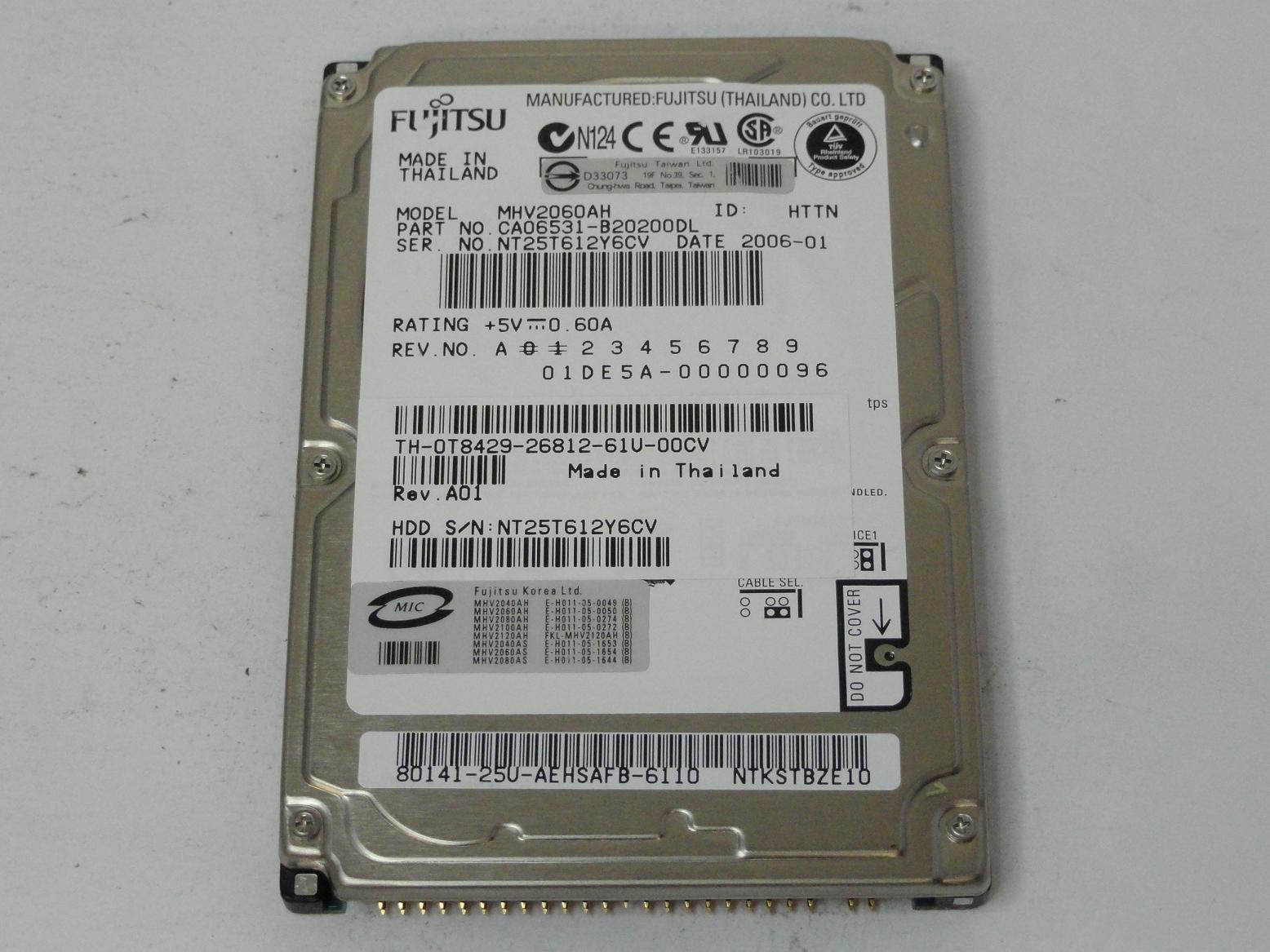 MC6761_CA06531-B20200DL_Fujitsu Dell 60GB IDE 5400rpm 2.5in HDD - Image3