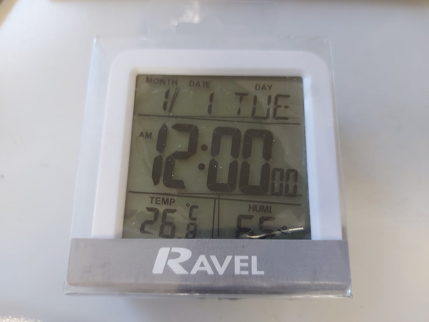 Ravel Quartz LCD Touch Snooze, light Alarm Clock White