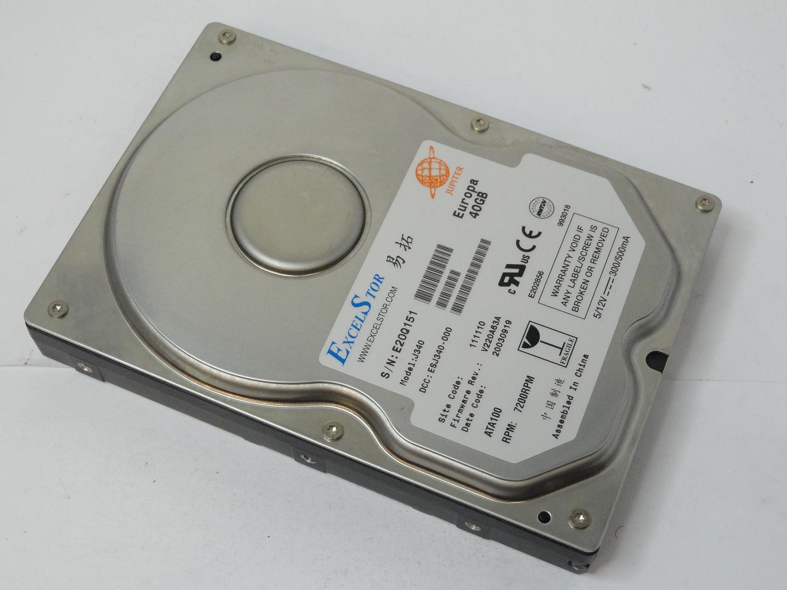 J340 - Excelstor 40GB IDE 7200rpm 3.5in HDD - Refurbished