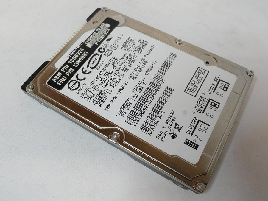 0A26907 - Hitachi IBM 30GB IDE 4200rpm 2.5in HDD - Refurbished