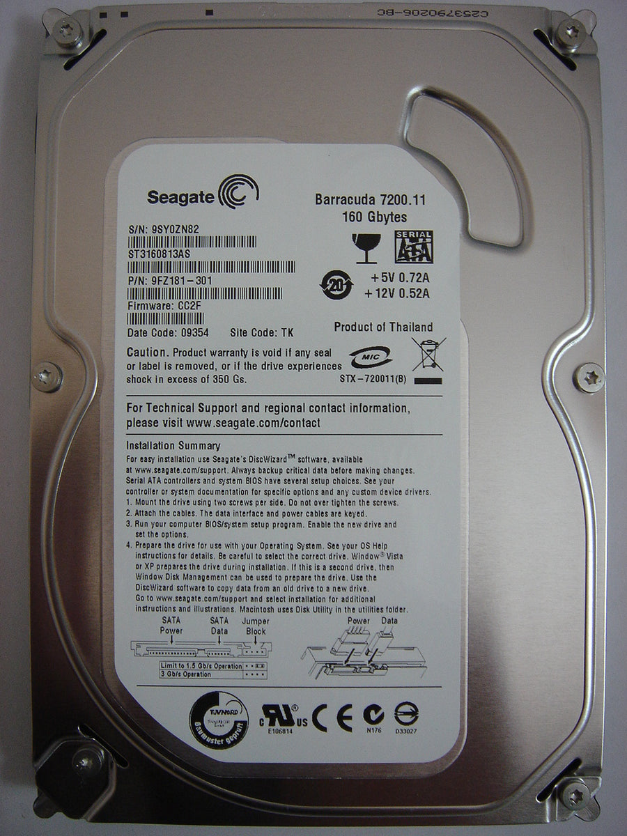 PR00149_9CC132-302_Seagate 160Gb SATA 7200rpm 3.5in HDD - Image2