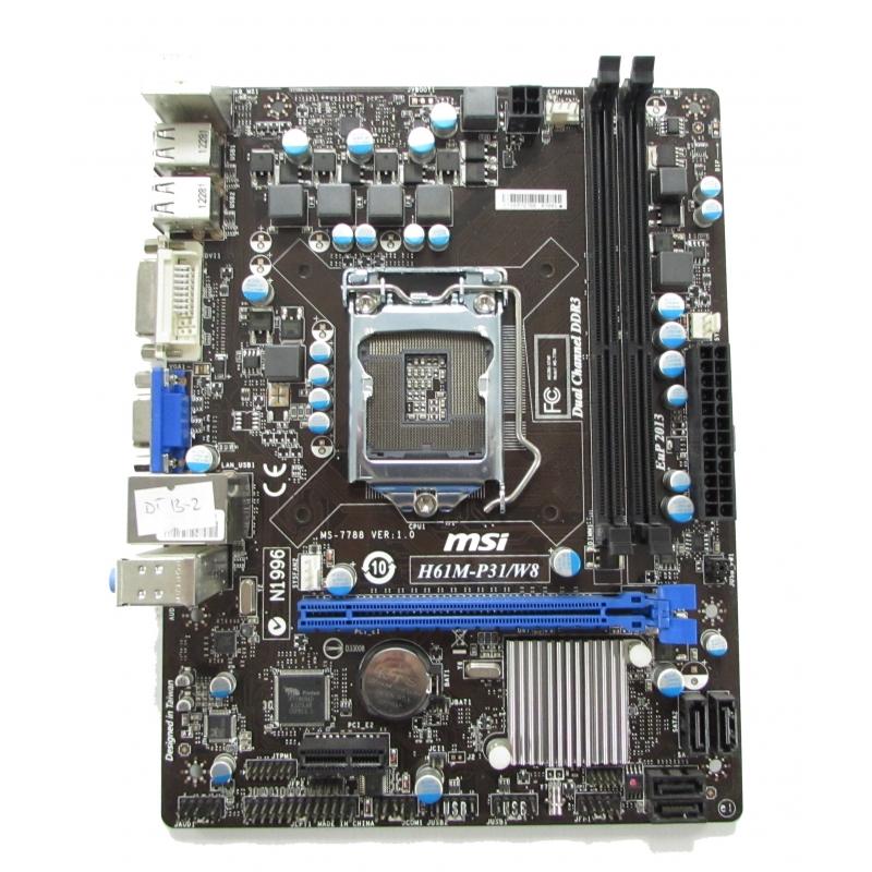 MSI Intel H61 LGA1155 DDR3 USB 2.0 mATX Motherboard (H61M-P31/W8 MS-7788)