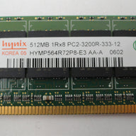 PC2-3200R-333-12 - Hynix HP 512Mb PC2-3200 DDR2-400MHz ECC Reg 240 Pin RAM - Refurbished