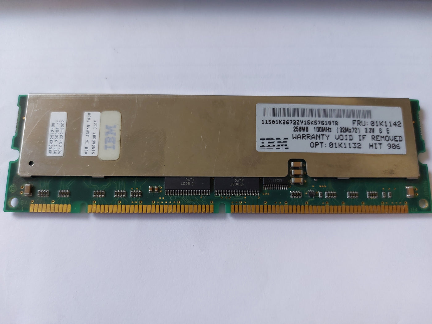 IBM Hitachi 256MB PC100 100MHz ECC Registered CL2 168-Pin DIMM Module ( 01K1142 HB52R329E2-B6 ) REF