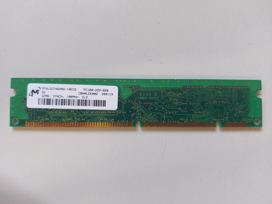 Micron 32MB SDRAM Non ECC PC-100 100Mhz Memory ( MT4LSDT464AG-10EC6 ) REF