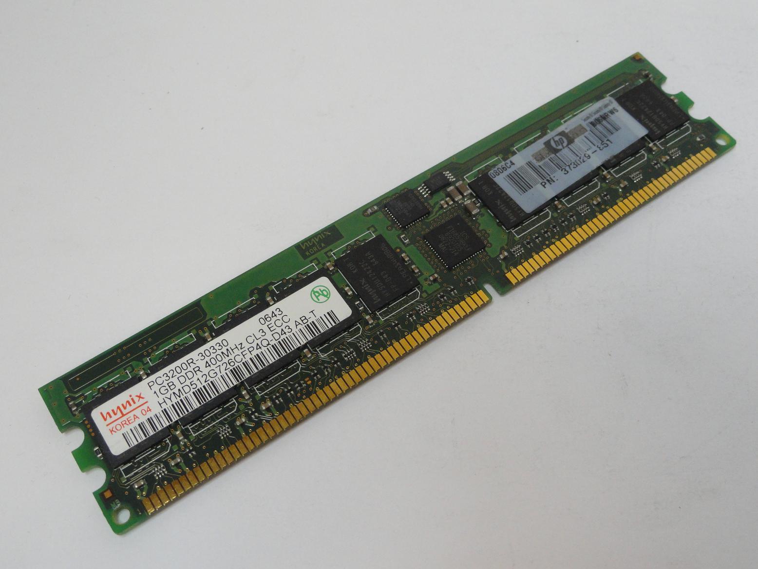 PC3200R-30330 - Hynix HP 1GB PC3200 DDR-400MHz ECC Registered CL3 240-Pin DIMM Memory - Refurbished