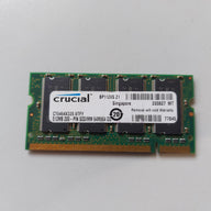 Micron Crucial 512MB PC2700 DDR-333MHz non-ECC Unbuffered CL2.5 200-Pin SoDimm Single Rank Memory Module ( MT8VDDT6464HY-335F3 CT6464X335.8TFY ) REF