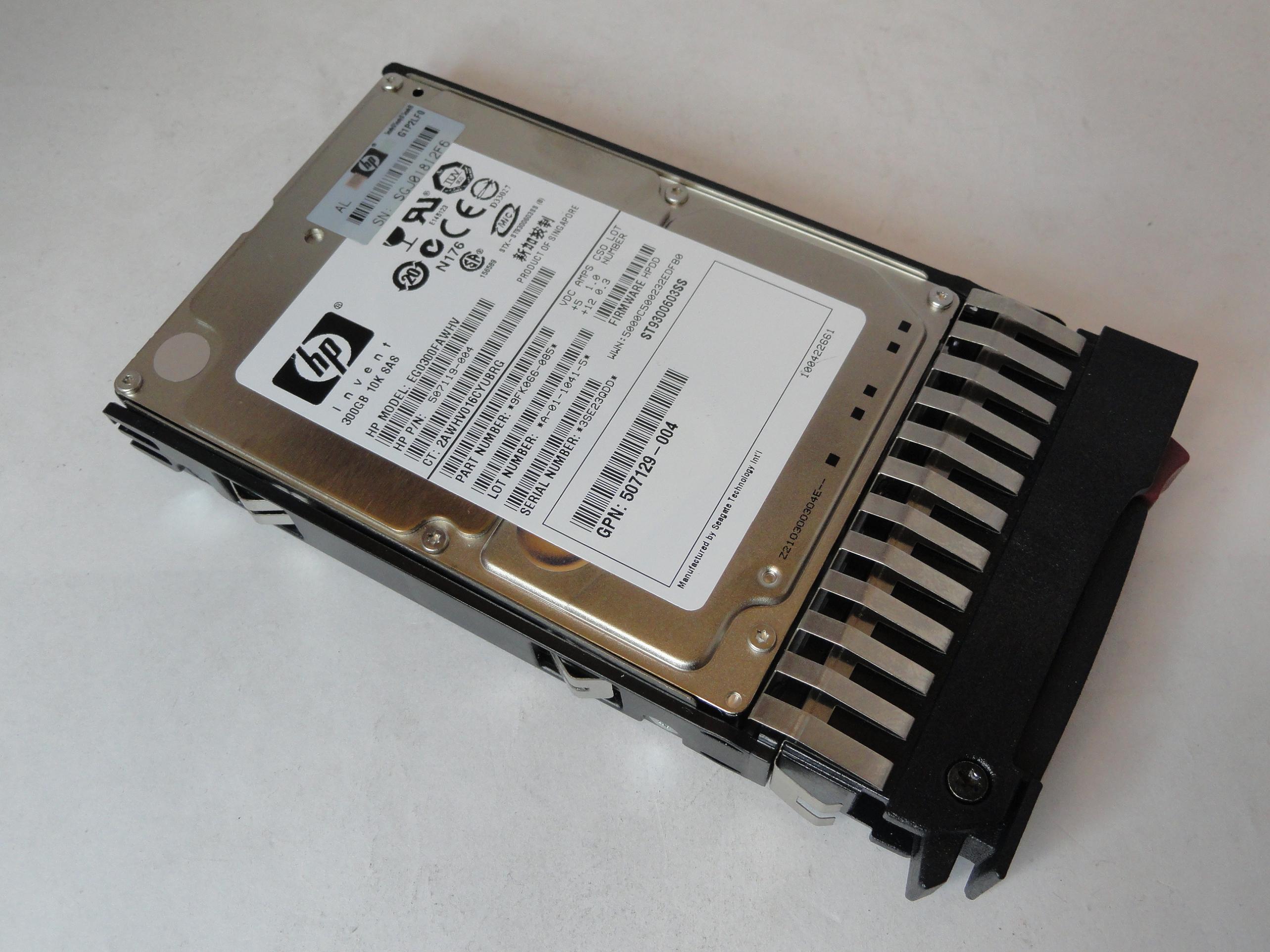 Seagate HP 300Gb SAS 10Krpm 2.5in HDD ( 9FK066-085 ST9300603SS 507119-004 EG0300FAWHV 507129-004 507284-001  Seagate HP HP)