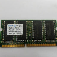 M464S3254HUS-L7A - Samsung 256MB PC133 133MHz non-ECC Unbuffered CL3 144-Pin SDRAM SoDimm - USED