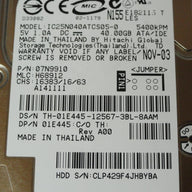 MC0564_07N9910_Hitachi Dell 40Gb IDE 5400rpm 2.5in HDD - Image2