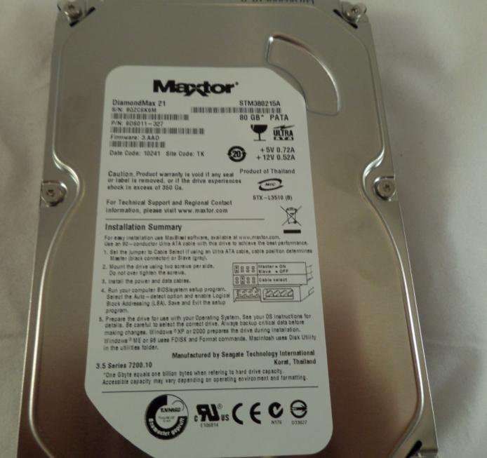 9DS111-327 - Maxtor DiamondMax 80Gb IDE 7200rpm 3.5in HDD - Refurbished