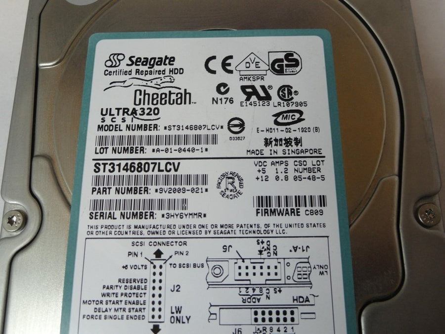 9V2009-021 - Seagate 146Gb SCSI 80 Pin 10Krpm Certified Refurbished HDD - Refurbished