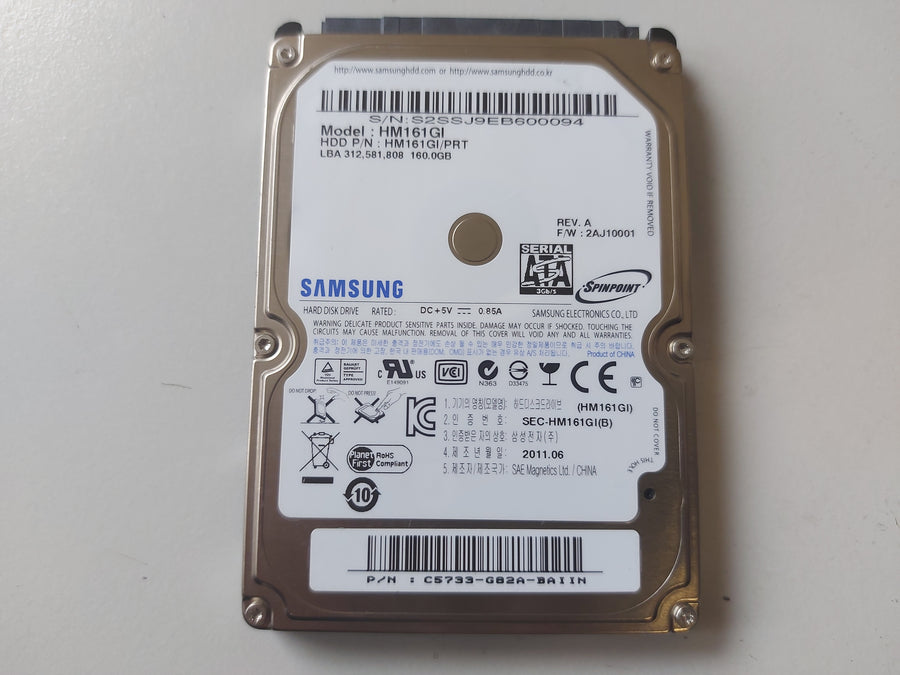 Samsung Spinpoint 160GB 5400rpm 2.5in SATA HDD ( HM161GI HM161GI/PRT ) USED