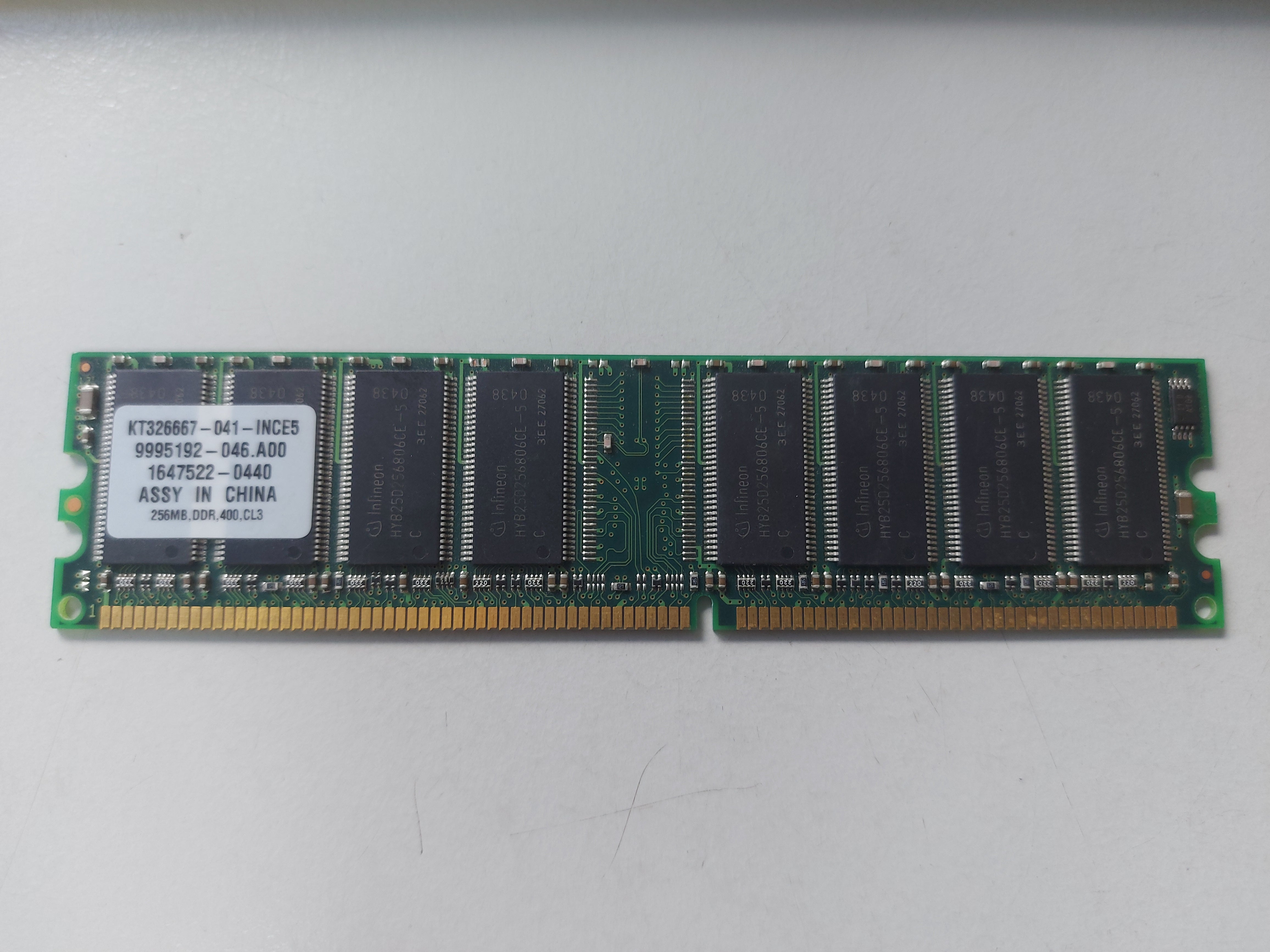 Kingston HP 256MB PC3200 DDR-400MHz non-ECC Unbuffered CL3 184-Pin DIMM ( KT326667-041-INCE5 9995192-046.A00 326667-041 ) REF