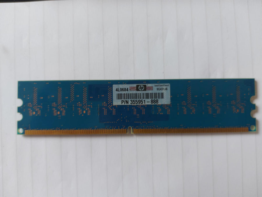 Nanya/HP 512MB PC2-4200 DDR2-533MHz non-ECC Unbuffered CL4 240-Pin DIMM Memory Module (NT512T64U88A0BY-37B 355951-888)