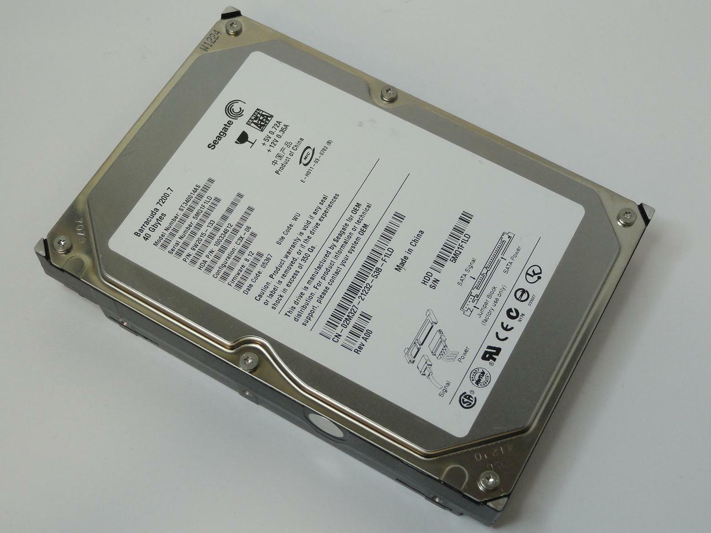 Seagate Dell 40GB 7200rpm 3.5in HDD ( ST340014AS 9W2015-133 02M327 ) USED