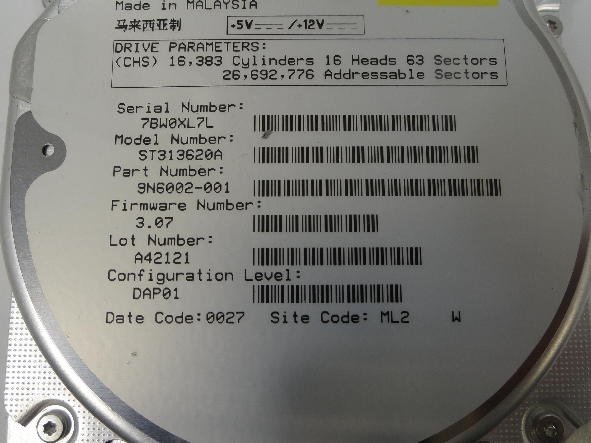 Seagate Medalist 13.6Gb IDE 3.5" 7200rpm Internal Hard Drive ( 9N6002-001 ST313620A ) ASIS