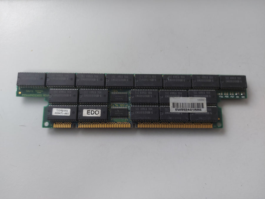 Compaq 256MB EDO ECC Unfuffered 60ns 168-Pin DIMM Memory ( 228471-001 ) USED