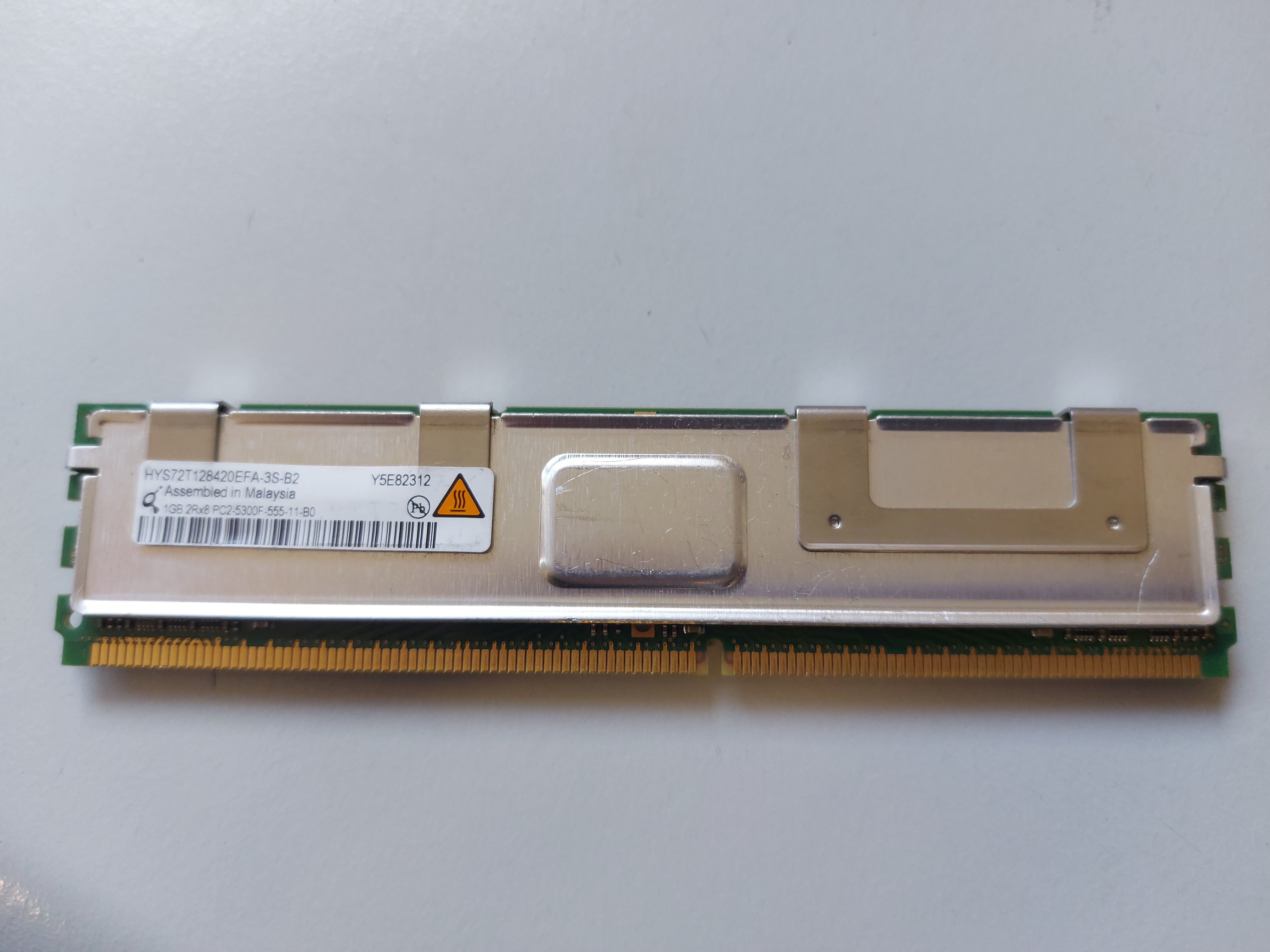 Qimonda HP 1GB PC2-5300 DDR2-667MHz ECC Fully Buffered CL5 240-Pin DIMM Memory Module ( HYS72T128420EFA-3S-B2 398706-051 ) REF