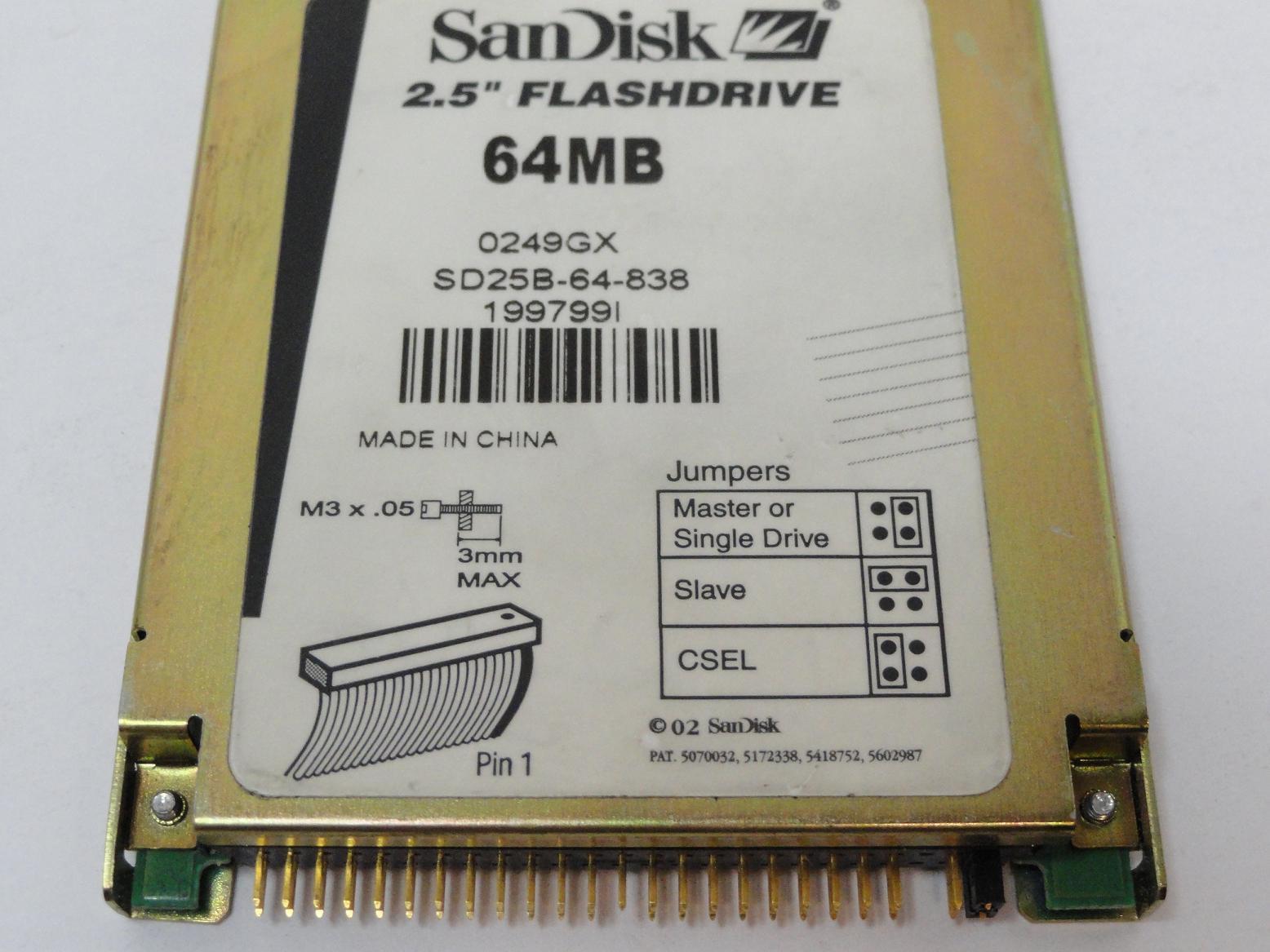 MC5103_SD25B-64-838_SanDisk 64MB IDE 2.5in Flash Disk - Image3