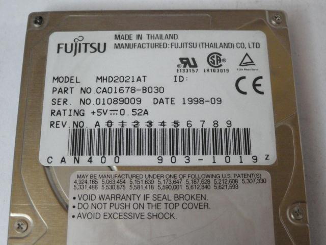 PR16033_CA01678-B030_Fujitsu 2.1GB IDE 4000rpm 2.5in HDD - Image2